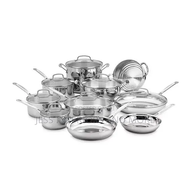 Cuisinart Chef's Classic 17-Piece Stainless Steel Cookware Set. · Photo 1