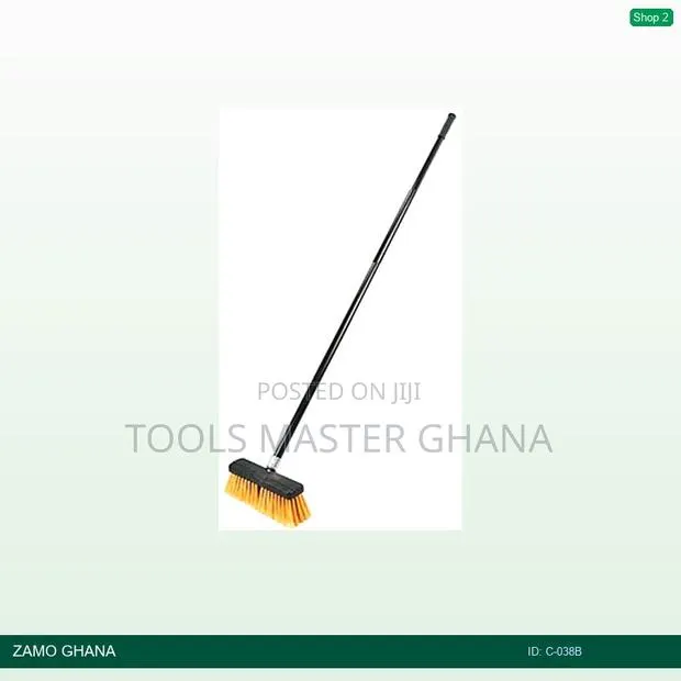 10 Inch Long Handle Floor Brush With 1.45m Stick - C-038b · Photo 1