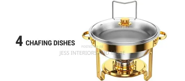 Round Chafing Dishes for Buffet (4 Pack) 5qt, · Photo 2