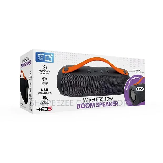 Wireless Boom Speaker - Black & Orange · Photo 1