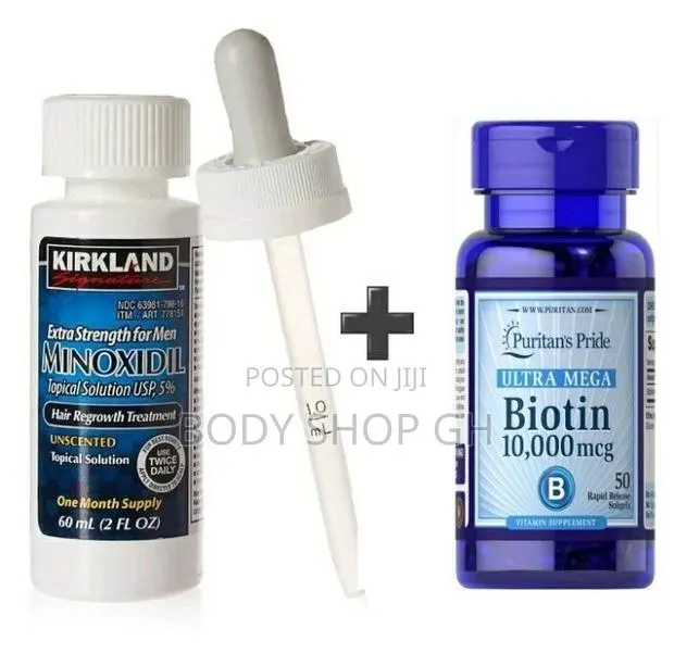 Ultra Mega Biotin + Kirkland Minoxidil Beard Booster Pack · Photo 1