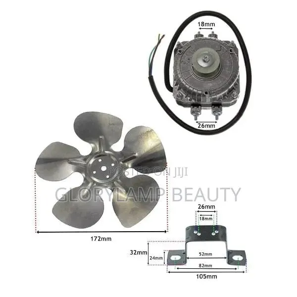 Electric Fan Motor With 5-Blade Fan Propeller Mounting Brackets · Photo 1