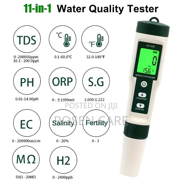 11-in-1 pH Meter, EC, TDS, H2, S.G, Fertility, ORP, Temp Water Tester · Photo 1