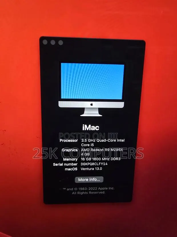 Desktop Computer Apple iMac 8GB Intel Core i5 SSD 256GB · Photo 7