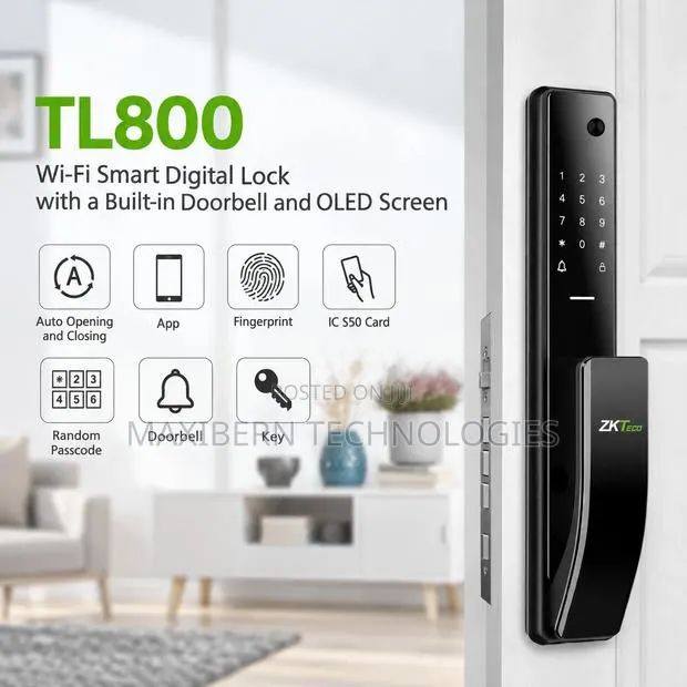 ZKTeco TL800 WiFi Smart Door Lock Fingerprint Camera · Photo 1