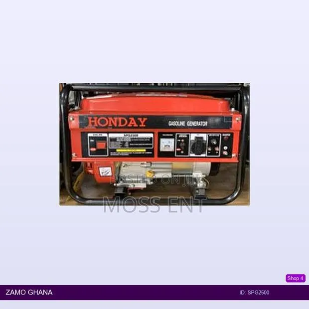 Generator Gasoline 2.0 - 2.2kw Red - Spg2500 · Photo 1