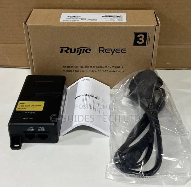 52v Ruijie Poe Adapter, 52v Ruijie Reyee Passive Poe Injector · Photo 1