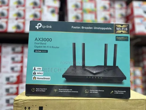 TP-Link Archer Ax55 Ax3000 Dual Band Gigabit Wifi 6 Router · Photo 1