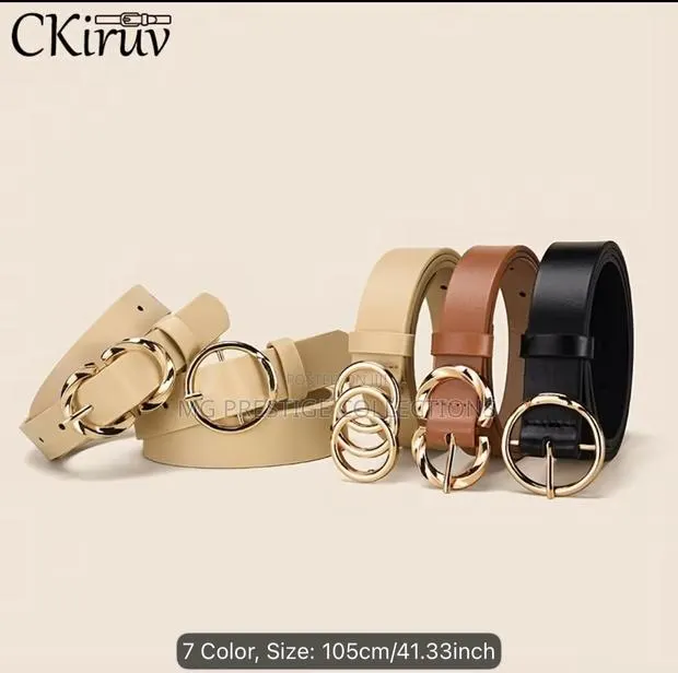 Women's Leather Belts (Black & Brown) + Free Hole Punch · Photo 1