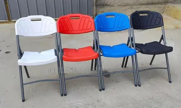 Heavy-Duty Multi-Color Plastic Folding Chair · Photo 1
