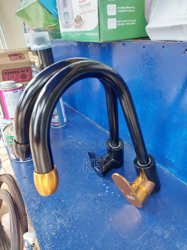 Black Gooseneck Kitchen Mixer Taps · Photo 1