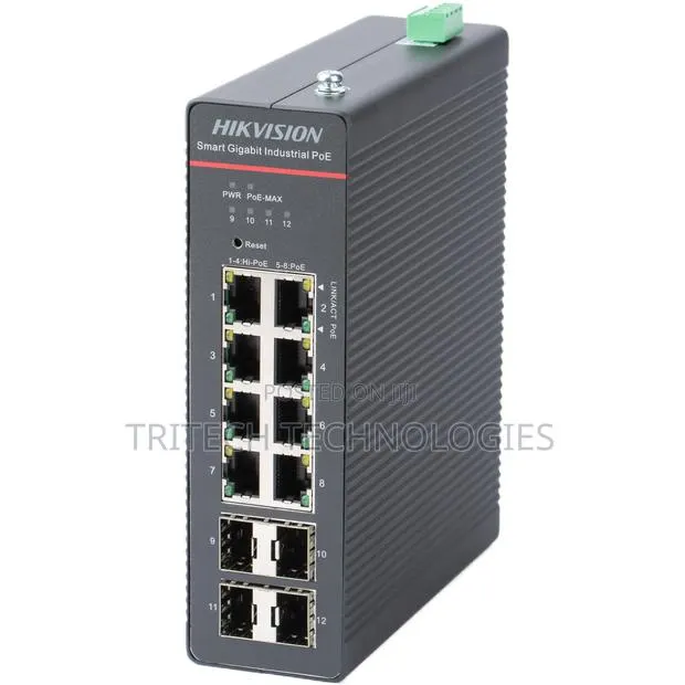 Hikvision 8 Port Ds-3t1512hp-Si-8p4f Gigabit Smart Poe Switch · Photo 1