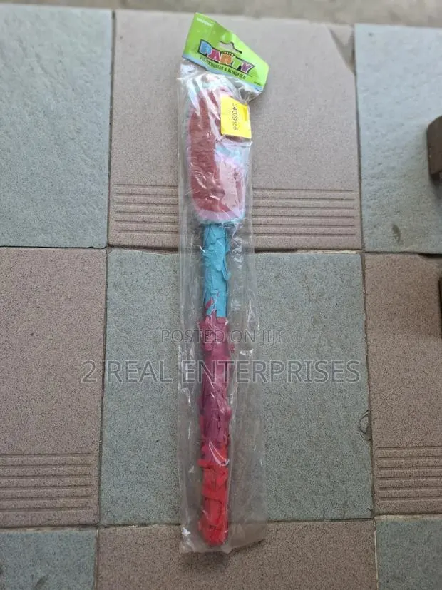 Party Colorful Wrapped Wooden Piñata Buster Stick With Blindfold Set · Photo 1