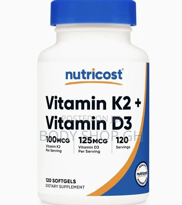 Vitamin D3 + Vitamin K-2 (5000 Iu D3 / 100mcg Mk7), 120 Softgels – · Photo 1