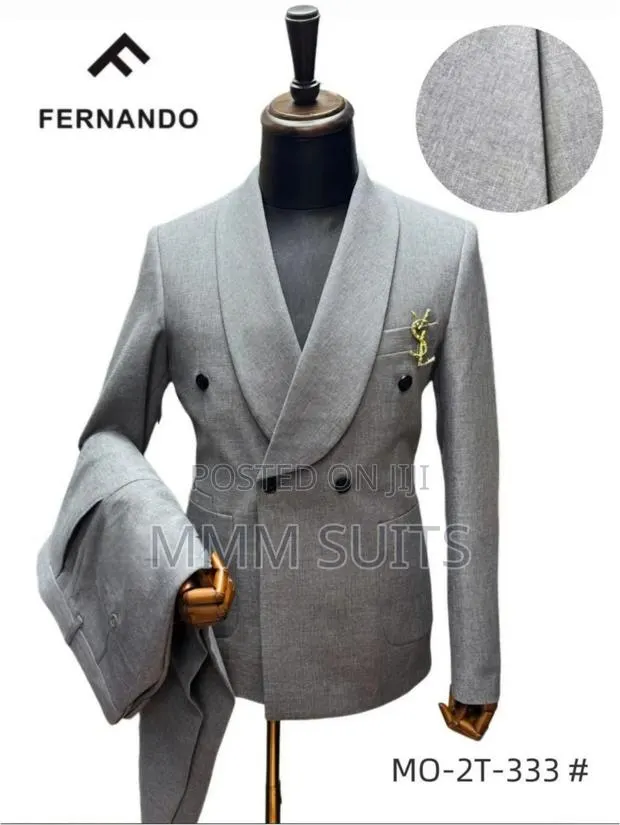 Timeless Turkish 2-Piece Double-Breasted Melano Men's Suit in Gray · Photo 1