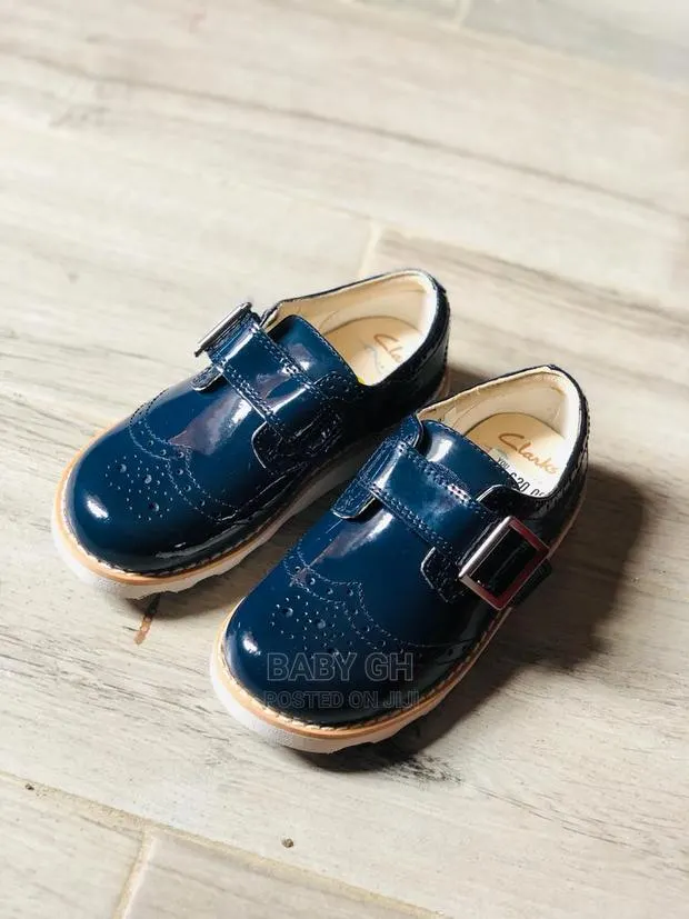 Navy Boys Clarks With Buckle · Photo 1