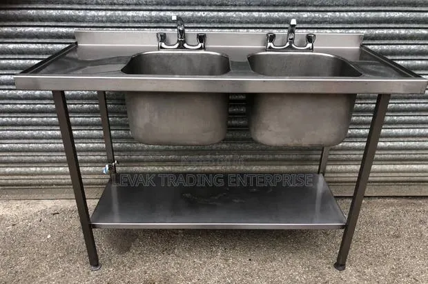 Sink Stainless Steel Double Bowl 135cm- Double Restaurant Sink · Photo 1
