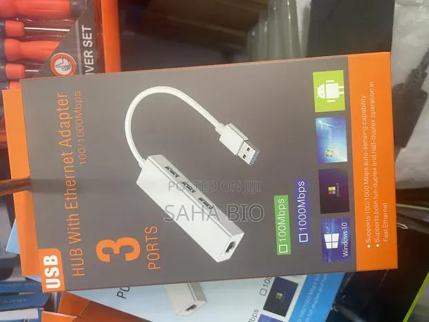USB HUB 3port With Ethernet RJ45 Adapter · Photo 1