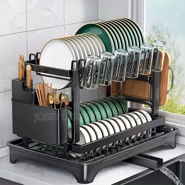 Kitchen Dish Rack Drain Storage Dishware · Photo 1