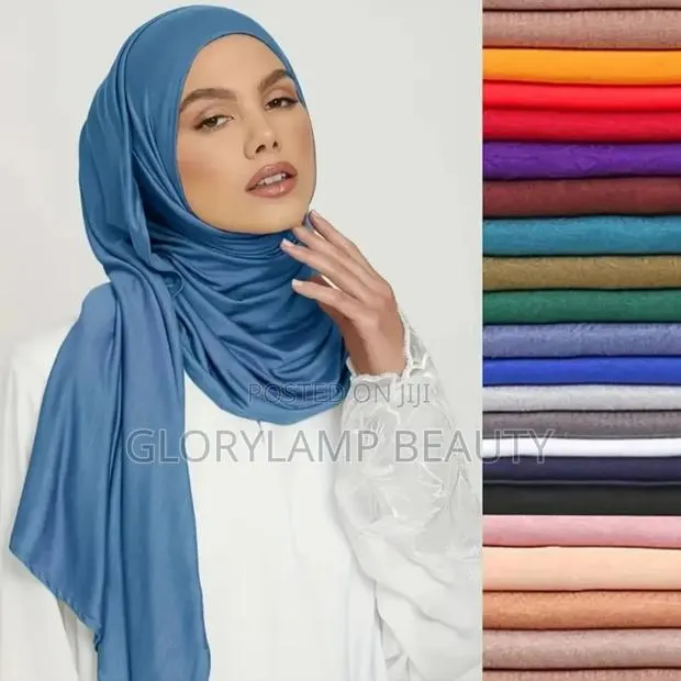 Elegant Plain Chiffon Hijab Scarf - White - Lightweight Breathable · Photo 1