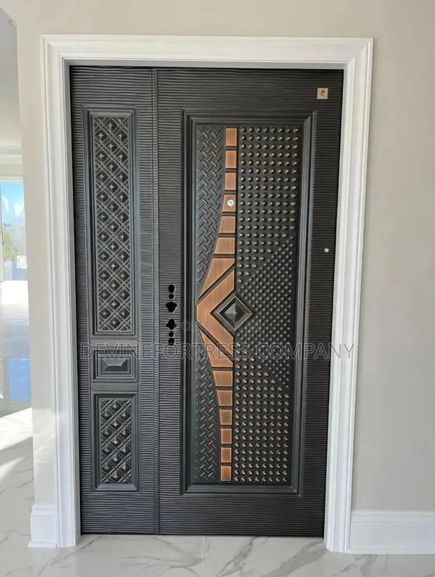 Quality Black and Gold Color Anti Rust Security Doors 11⁄2 · Photo 1