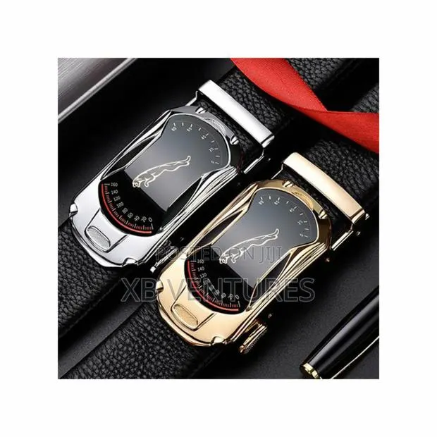 2 PCS Men's Belt Sports Car Leopard Style - Gold + Silver · Photo 1