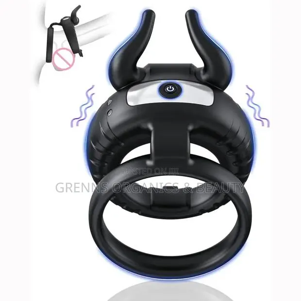 Bull Horn Vibrating Cock Ring Dual Ring Prostate Massager USB · Photo 1