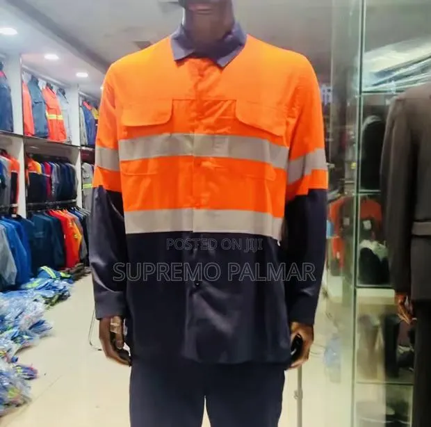 Hi-Vis Reflective Safety Shirt - Long Sleeve Two-Tone Workear Shirt · Photo 1