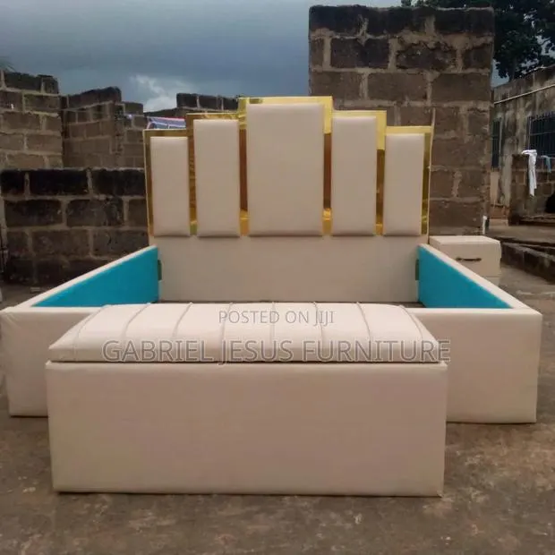Turkish King Size Bed Frame With Side Drawers and Couch · Photo 1