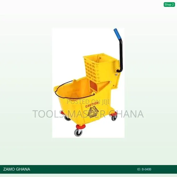 36l Single Mop Trolley Side Press Yellow - B-040b · Photo 1