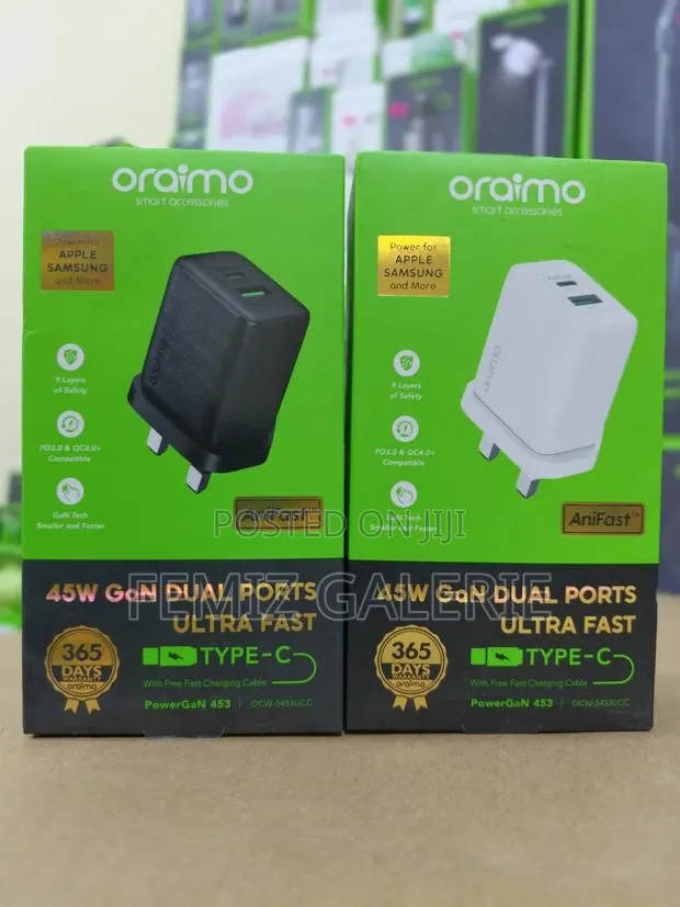 Oraimo PowerGaN 453 Compact Powerful 45W GaN Dual-Port Charger · Photo 1