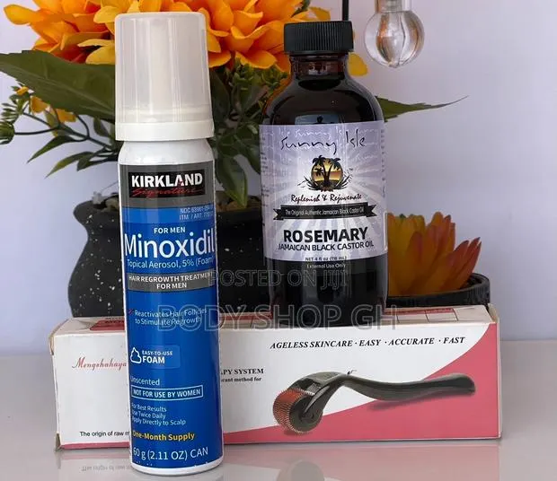 Kirkland Foam + Derma Roller + Rosemary Oil for Beard and Hairline · Photo 1