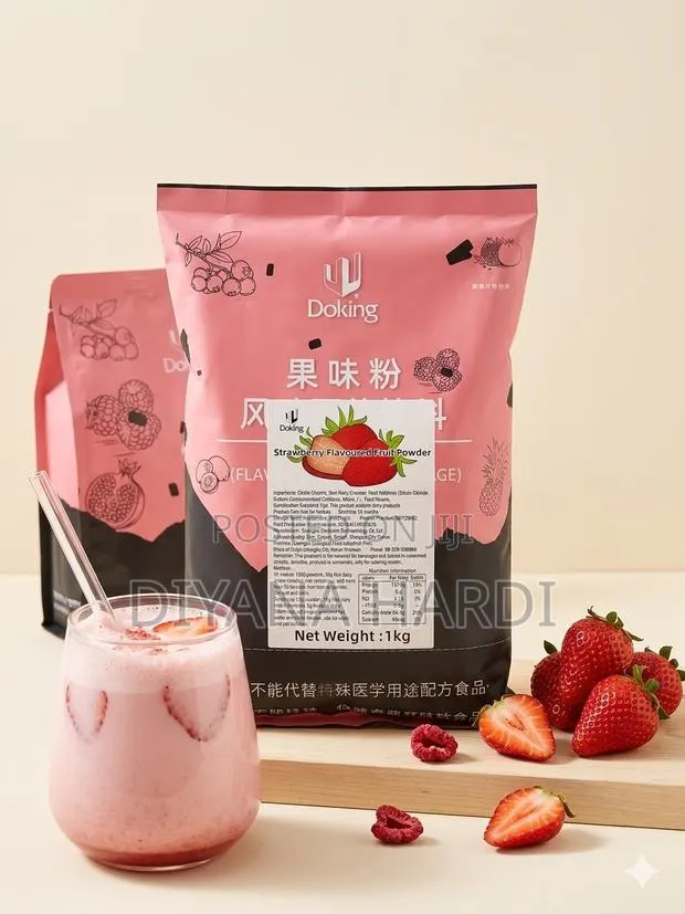 Strawberry Fruit Milk Powder 1kg – Premium Cafe Boba Grade · Photo 1