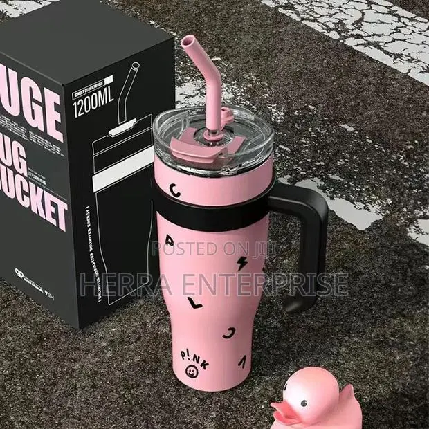 1200ml Huge Bucket "Pink" Double-Wall Insulated Tumbler · Photo 1