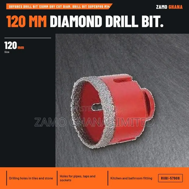 Drygres Drill Bit 120Mm Dry Cut Diam. Drill Bit Superpro - RUBI-57908 · Photo 1