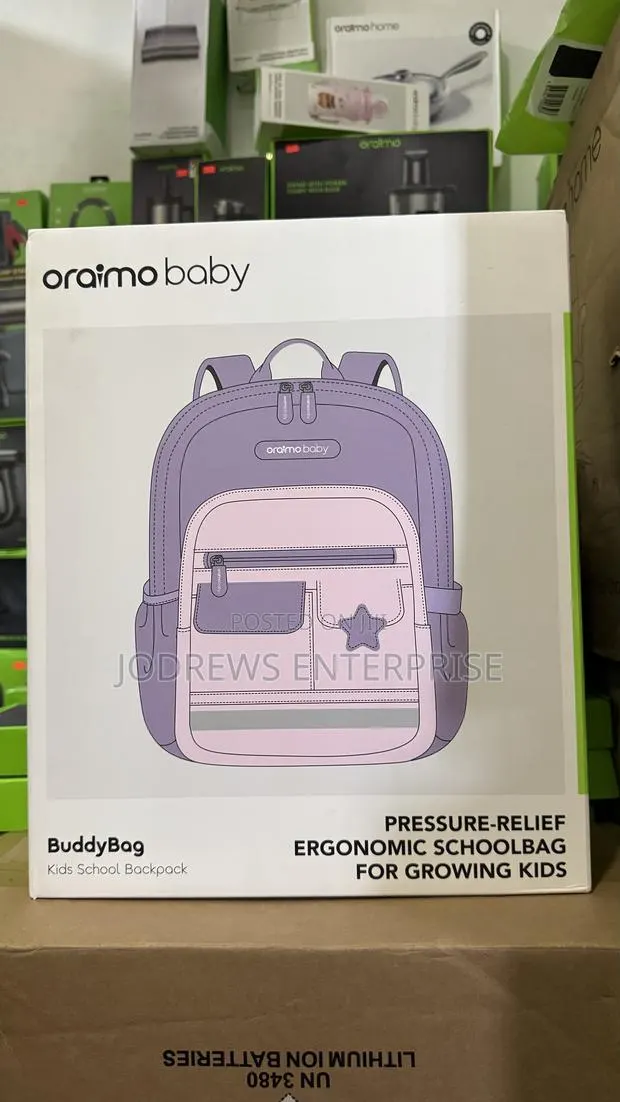 Oraimo BuddyBag Purple Pressure Relief Ergonomic Kids School Backpack · Photo 1