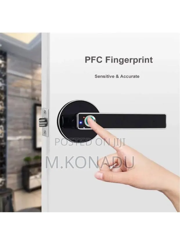 Smart Electronic Home Wooden Door Office Room Fingerprint Lock · Photo 1