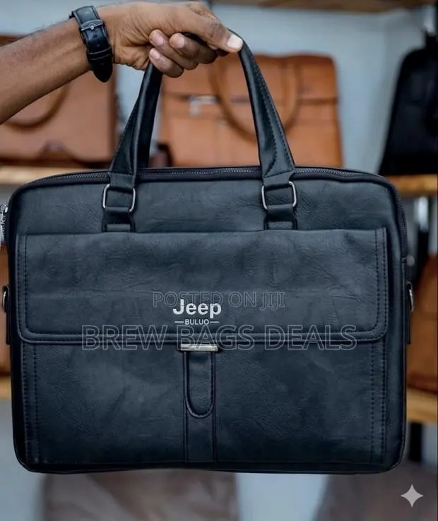 Pure Leather Jeep 15.6 Inches Unisex Laptop Bag With Strap. · Photo 1