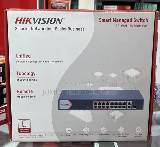 HIKVISION 16PORT POE Smart Managed Switch 16-Port DS-3E1318P-EI/M · Photo 1