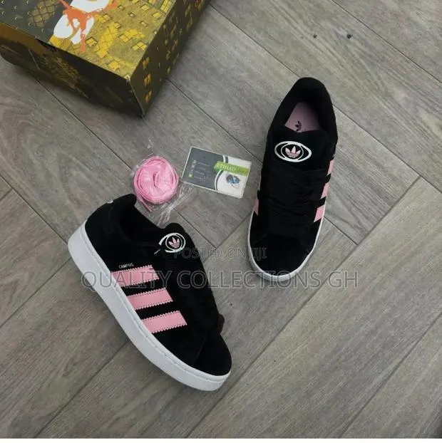 Adidas Campus Black White and Pink · Photo 1