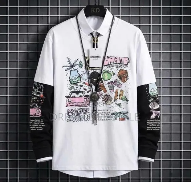 Streetwear Layered-Look Graphic Sweatshirt · Photo 1