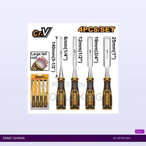 4 PCS Wood Chisel - Hktwc0401 · Photo 1