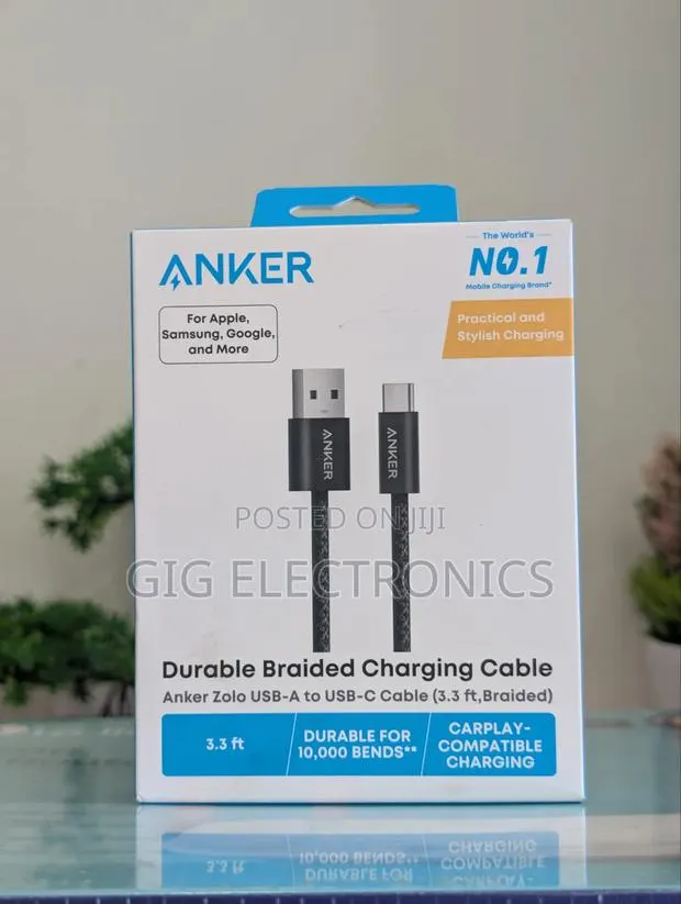 Anker Zolo USB to USB C Cable, 240W Fast Charging Cable(Black,3.3FT) · Photo 1