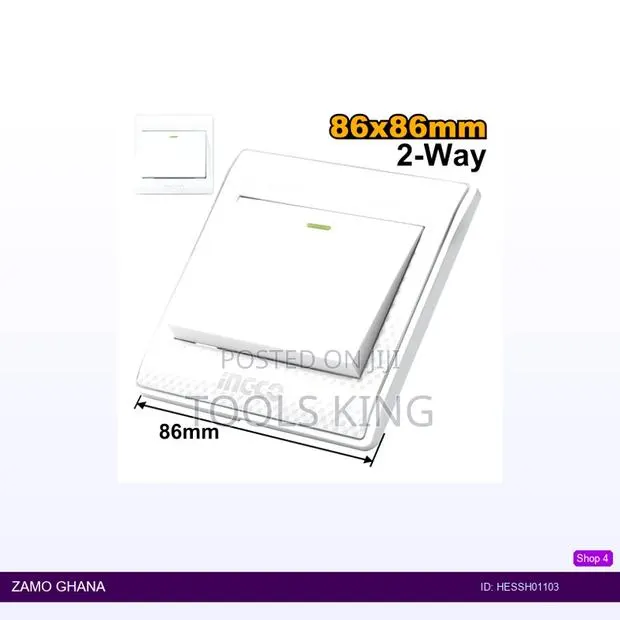 Switch 2way 1 Gang 16a - Hessh01103 · Photo 1