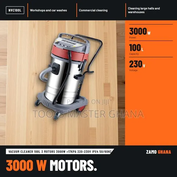 Vacuum Cleaner 100L 3 Motors 3000W >17Kpa 220-230v Ipx4 50/6 - NVC100L · Photo 1