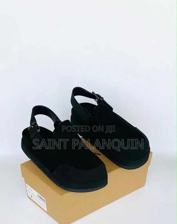 Zara Sandals Suede Upper and a Buckled Sling-Back Strap. · Photo 1