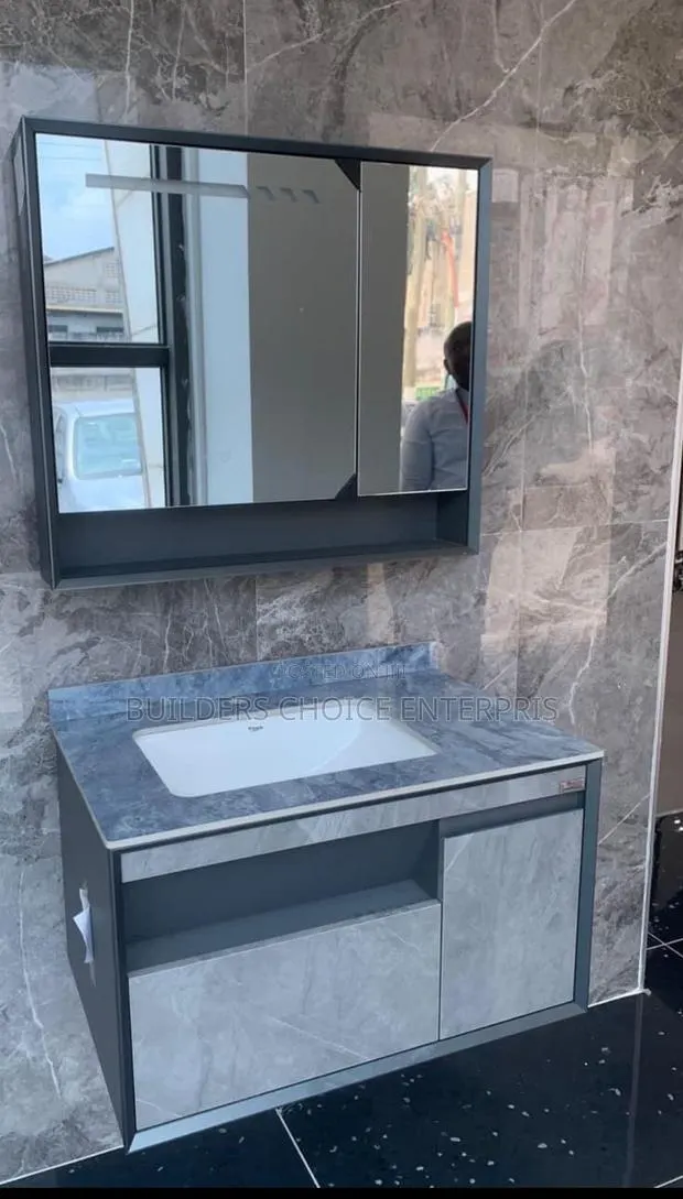 Under Mount Marble Cabinet Basin With Mirror · Photo 1