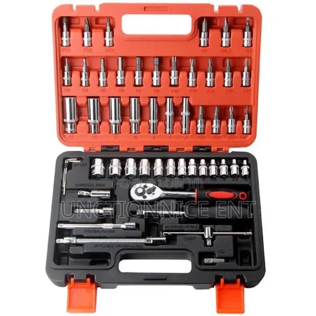 53Pcs 1/4" Drive Ratchet Socket Wrench Set Screwdriver Repairing Kit · Photo 1