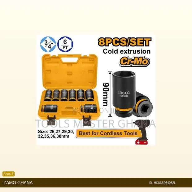 8 PCS 3/4"Dr. Deep Impact Socket - Hkissd34082l · Photo 1