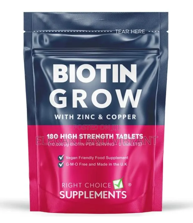Biotin 10,000mcg + Zinc & Copper 180 Tab | Hair, Skin & Nails Growth · Photo 1